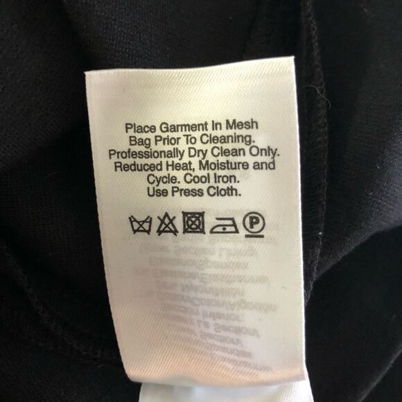 SZ12 DKNY  Silk Tie Neck Color Block Dress (Ivory/Black) - Picture 10 of 13